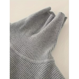 Solid Turtle Neck Rib Knit Top 4 Pack, Casual Long Sleeve Slim Versatile Sweater, Women's Clothing